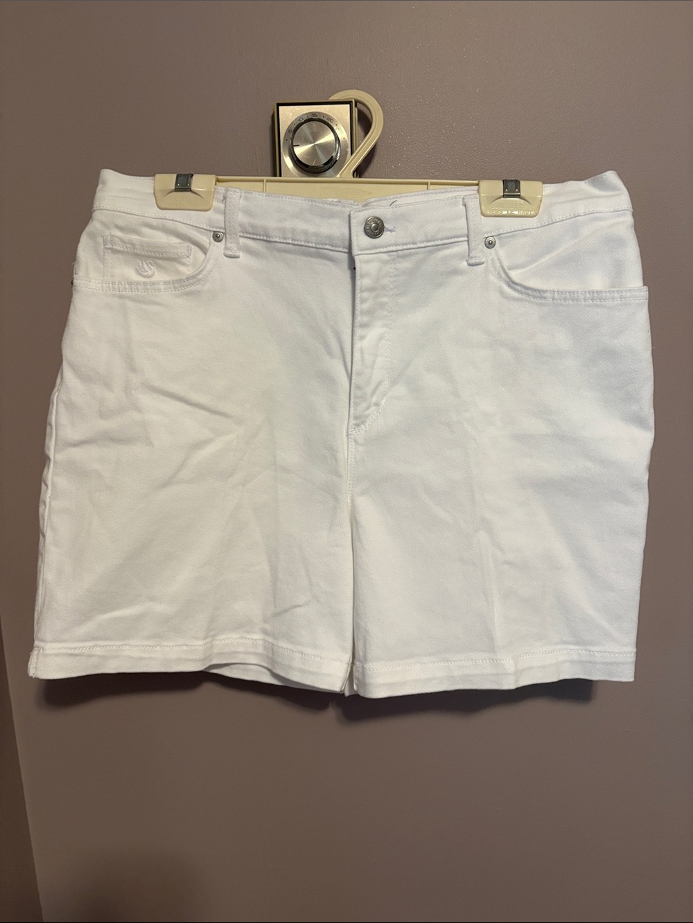 White Women's Cotton Blend Shorts